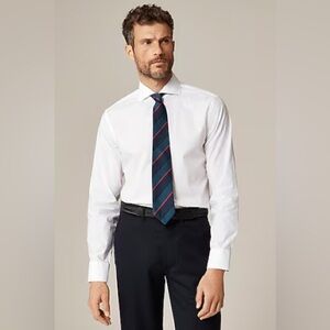 J. Crew Men's White Ludlow Premium Fine Cotton Dress Shirt, Size 17/35